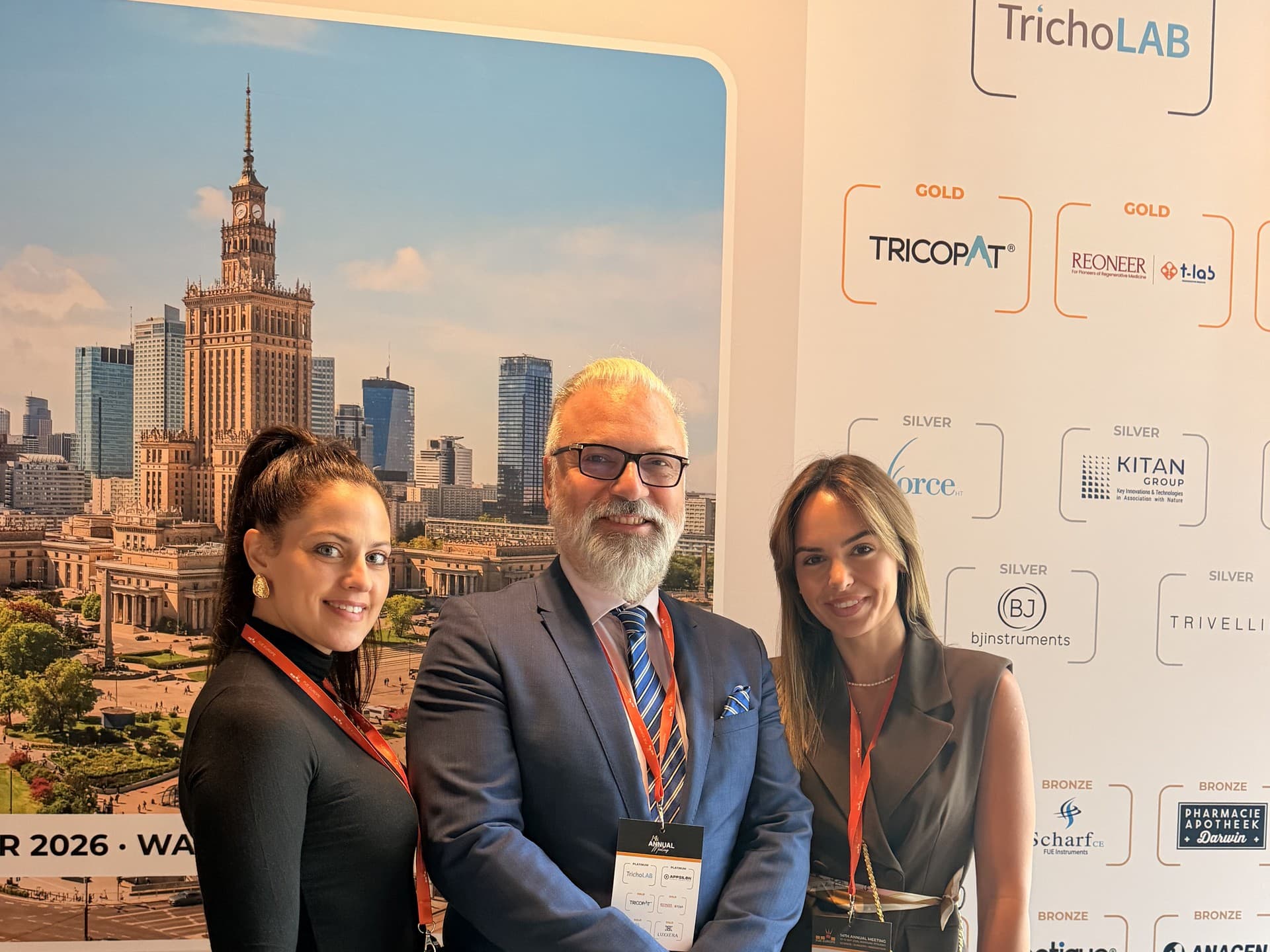Advanced Hair Clinics representatives at the FUE Europe 2026 meeting in Warsaw