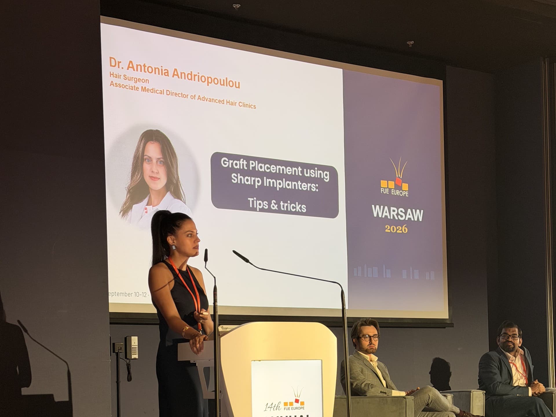 Presentation on Graft Placement Using Sharp Implanters: Tips & Tricks at FUE Europe 2026 in Warsaw